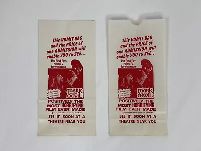 1972 Mark Of The Devil Movie Vomit Bag Promotion Vintage Original Paper Lot Of 2 • $12.99