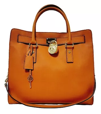 Michael Kors Hamilton Satchel Bag With Gold Chain - Orange • $125
