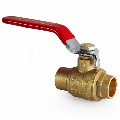 EFIELD 3/4 Inch Sweat Brass Full Port Shut-off Ball Valve For Water Oil Gas • $5.32