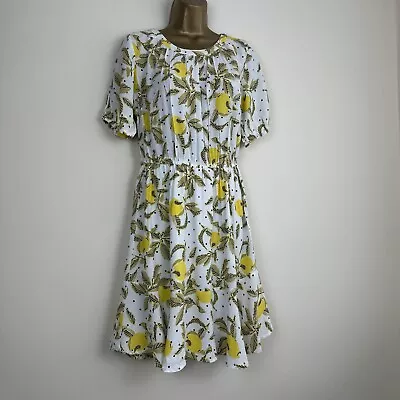 Marks & Spencer Dress Lemon Print Summer Holiday Womens M&S New 61012 & 16 • £10