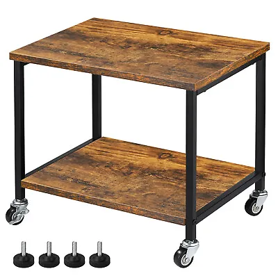 Under Desk Printer Stand2 Tier Printer Rolling Cart Rack Storage Shelf W/Wheels • $27.99