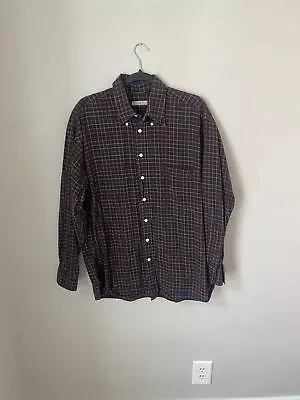 Burberry Long Sleeve Shirt Checkered Made In USA Button Down Large • $25