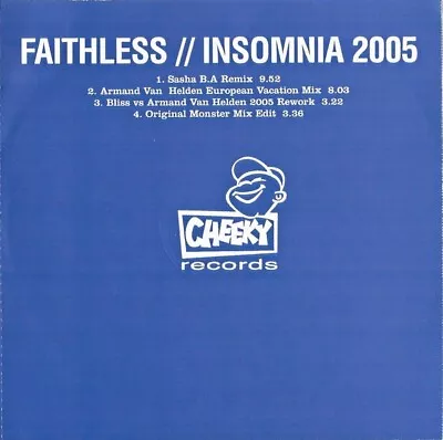 Faithless - Insomnia 2005 (CDr Single Promo) • £82.49
