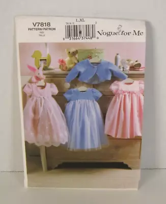 Vintage For Me 7818 Infant Jacket & Dress L XL 22-29 LB 29 -32  Pattern Uncut • $9.99