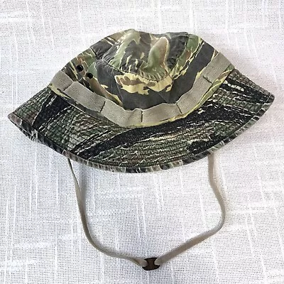 90s Tiger Stripe Camo Boonie Bucket Hat Small Vtg Molle Straps USA Army Military • $23.99