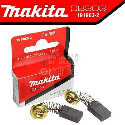GENUINE Makita Carbon Brushes For 9403 9404 9921 9903 9920 Belt Sander CB303 • £6.35