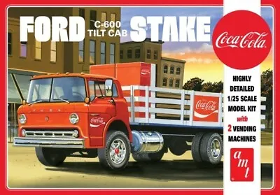 AMT Ford C-600 Tilt Cab Stake Bed Truck Coca Cola 1:25 Scale Model Car Kit 1147 • $33.75