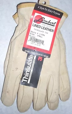 Lambert I-5TH Cowhide Leather Gloves W Defects Thinsulate Lined Size Small • $6.99