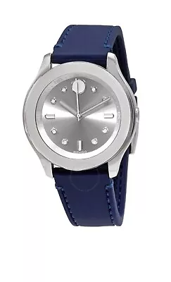 Brand New Movado Bold Women’s Silver Dial Blue Silicone Strap Watch 3600716 • $179.99