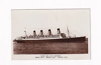 £9.99 • Buy Postcard Shipping, Cunard Line R.M.S. Aquitania