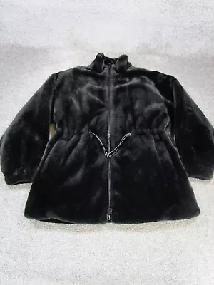 Zara Jacket Womens Xs Black Faux Fur Outdoor Oversized • $34.99