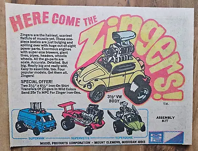 Vintage 1971 Mpc Zingers Vw Van Vette Dune Buggy Model Advertisement • $5.99