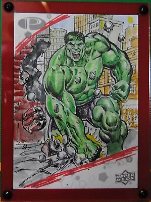 2023 2021 UD Marvel Premier The Incredible Hulk 5x7 Sketch Rodney Ramos Art 1/1! • $80