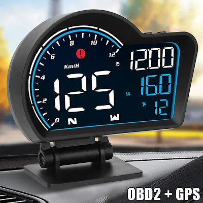 4 Inch GPS HUD Gauge Car Digital Head Up Display Speedometer MPH KMH Alarm Temp • $31.98