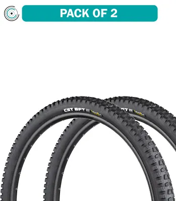 Pack Of 2 CST BFT Tire 26 X 2.4 PSI 65 Clincher Wire Black Mountain Bike • $58.82