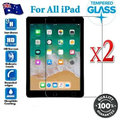 2 For Apple IPad 9th 7th 8th Gen 10.2  6th Gen Tempered Glass Screen Protector • $11.50