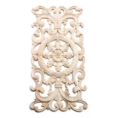 $26.39 • Buy Wooden Decal Carved Decor Oval Flower Appliques Frame Furniture Home Decoration