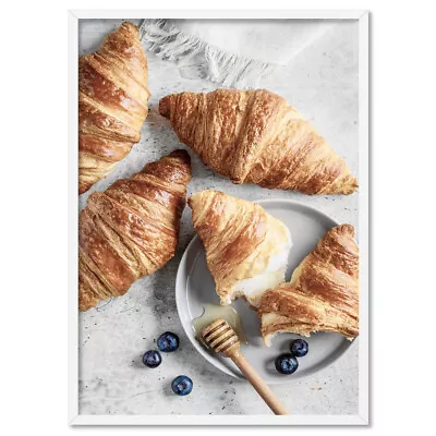 Croissant Poster. Golden Brown Croissant Wall Art Print | FDK-36 • $22.95