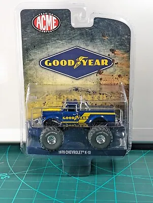 1970 Chevrolet K-10 Goodyear Monster Truck Greenlight ACME 1/64  Scale 51267 • £9.99