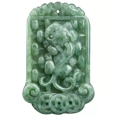 Jade Natural Burma A Jadeite Hand Engraving Abacus Brings In Wealth Pendant A71 • $4.69