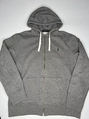 Polo Ralph Lauren Jacket Mens XL Gray Full Zip Hoodie Pockets Pony Sweatshirt • $39.99