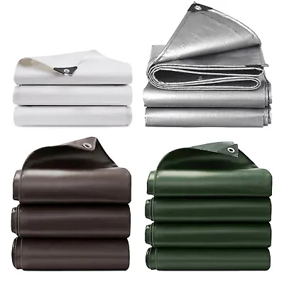 Extra Tarps Heavy Duty 5/10/12/16 Mil Waterproof Tarp For Roof/Patio/Pool/Boat • $27.98