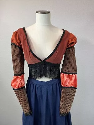 Something Rotten 34” Orange Sexy Top Gypsy Renaissance Medieval Midriff Defects • $39