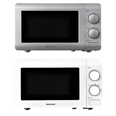 Daewoo Microwave 800W 20L With Defrost Energy Efficient Cooking Silver White • £89.99