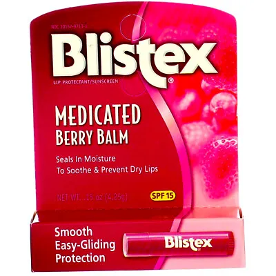Blistex Medicated Lip Balm Stick Berry SPF 15 0.15 Oz • $7.17