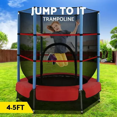$248.95 • Buy 4.5FT Trampoline Round Trampolines Heavy-gauge Steel 3-8 Years Zipped Entrance