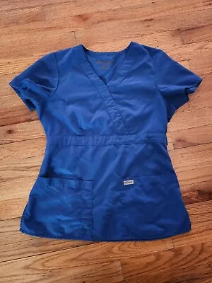 Grey's Anatomy By Barco Women's Scrub Top Royal Blue Size Small EUC • $9.99