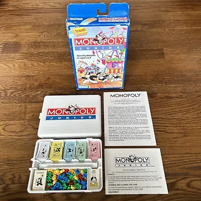 Vintage 1991 Monopoly Junior Travel Game Parker Brothers 2-4 Players Age 5-8 • $6.99