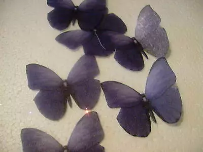 12 PRECUT Cadbury Purple Butterflies Edible Wafer/rice Paper Cupcake Toppers  • £2.85