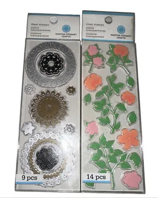 Martha Stewart Clear Stamps Flower Garden & Doilies Reusable Stamps • $16