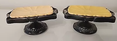 2 X Vintage Metal Plastic Pedestal Soap Dish Retro MCM FREE SHIP • $36