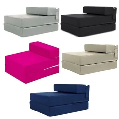 Single Fold Out Futon Z Bed Chair Guest Folding Mattress With Polyester Fiber • £39.95