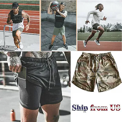 Man's Sports Training Running Bodybuilding Workout Fitness Shorts Gym Pants • $16.99