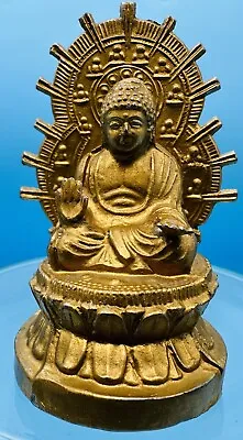 Old Spiritual Sitting Buddha Statue In Prayer Buddhist Meditation Peace Love VTG • $19.90