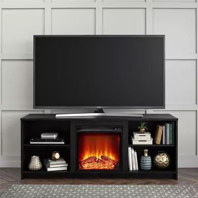 Fireplace TV Stand For Tvs Up To 65  Black Oak • $157.93