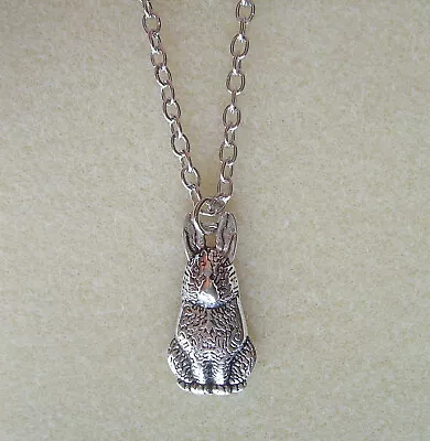 Hare Rabbit Animal Totem Amulet Pendant 20  Chain Necklace - Wiccan Pagan Easter • $5.72