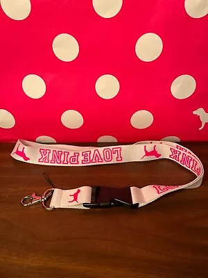 Victoria's Secret PINK Lanyard Keychain White & Pink NEW • $19.95