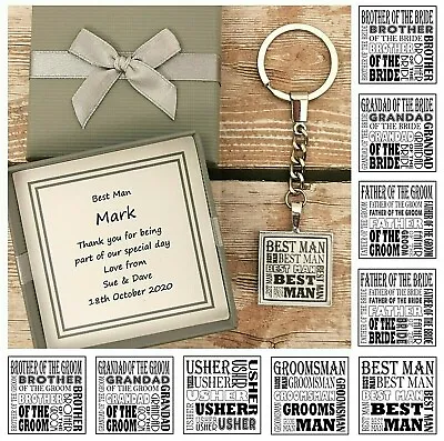 Personalised Best Man Thank You Gift Key Ring Father Of The Bride Groom Usher • £5.99