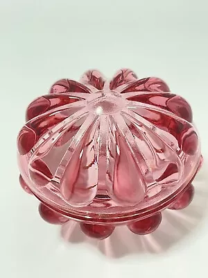 Vintage Fenton Cranberry Glass Teardrop Trinket Box  • $14