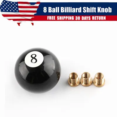 🎱Black 8 Ball Billiard Round Shift Knob Acrylic Manual Gear Shift Knob Shifter • $11.49