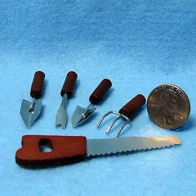 Dollhouse Miniature Tool Set With Saw And Garden Tools ~ IM65690 • $2.15