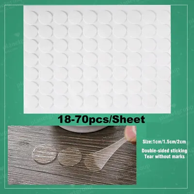 Strong Double-sided Clear Acrylic Sticky Pads Round Self-Adhesive Pads DIY • £3.20