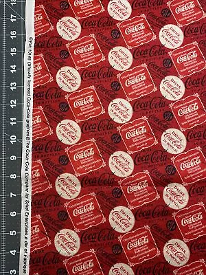 Coca Cola Coke Soda FQ (18” By 22”) Cotton Fabric New • $7.95