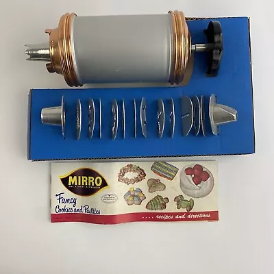 Vintage Used Mirro Aluminum Cookie Pastry Press With 3 Tips & 12 Discs No Box • $20.70