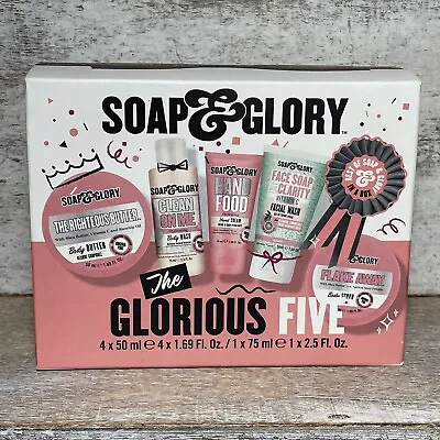 Soap & Glory The Glorious Five Gift Set: Flake Away Hand Food Clean On Me Etc • £26.99