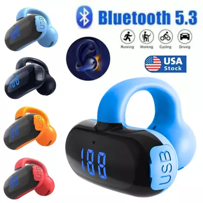 Bluetooth 5.3 Wireless Earbuds Ear Clip Bone Conduction Headphones Sport Headset • $13.98